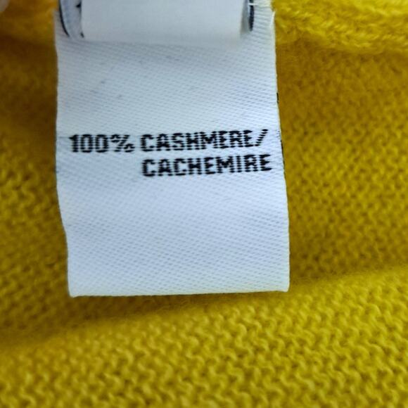 DIANE von FURSTENBERG Jasswinder Cashmere Sweater Large Boxy Turtleneck Yellow - Picture 8 of 11